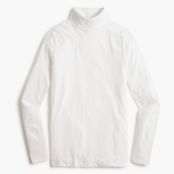 J. Crew Long Sleeve White Turtleneck - tissue crepe - Picture 3 of 3